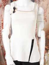 Cream Embellished Mini Dress