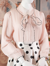 Light Pink Blouse With Black Liner Design