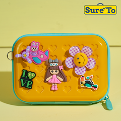Sureto Mini Pouch with 2 pieces Jibbitz and Sling Plain Yellow