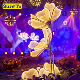 Sureto Set of 4 Flower Head Rose and Peony Wedding Walkway Props with LED Lamps