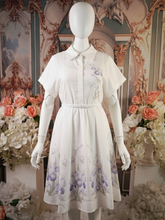 Soft White Floral Embroidered Shirt Dress