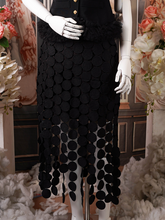 Black Circle Embellished Skirt