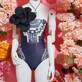 I Am Woman Black Floral Body Suit