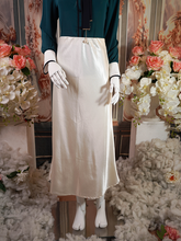 Ivory Satin High-Waisted Skirt