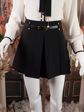 Black Pleated Mini Skirt With Belt