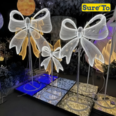 Sureto Set of 3 Romantic Glowing Bowknot LED Light Aisle Decorations