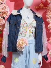 I Am Woman Denim Jacket with Floral Sleeves