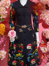 I Am Woman Floral Print Black Fit and Flare Dress