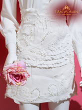 White, Beaded, Textured Skirt