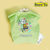 Sureto Lime Green Peanuts Drawstring Bag Small