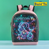 Sureto LED Bag Backpack Medium Nylon Pink and Black with Black Lining Shoudler Strap