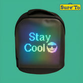 Sureto LED Backpack Nylon Plain Black