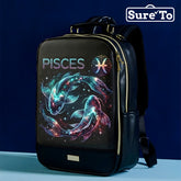 Sureto LED Bag Backpack Nylon Plain Black with Gold Hardware