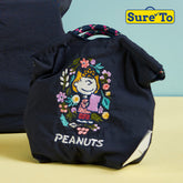 Navy blue Peanuts drawstring bag small