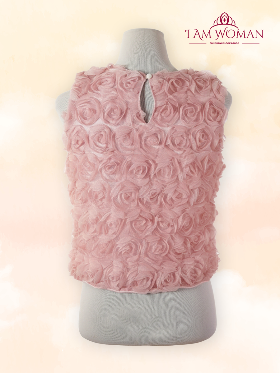 Pink 3D Rose Top