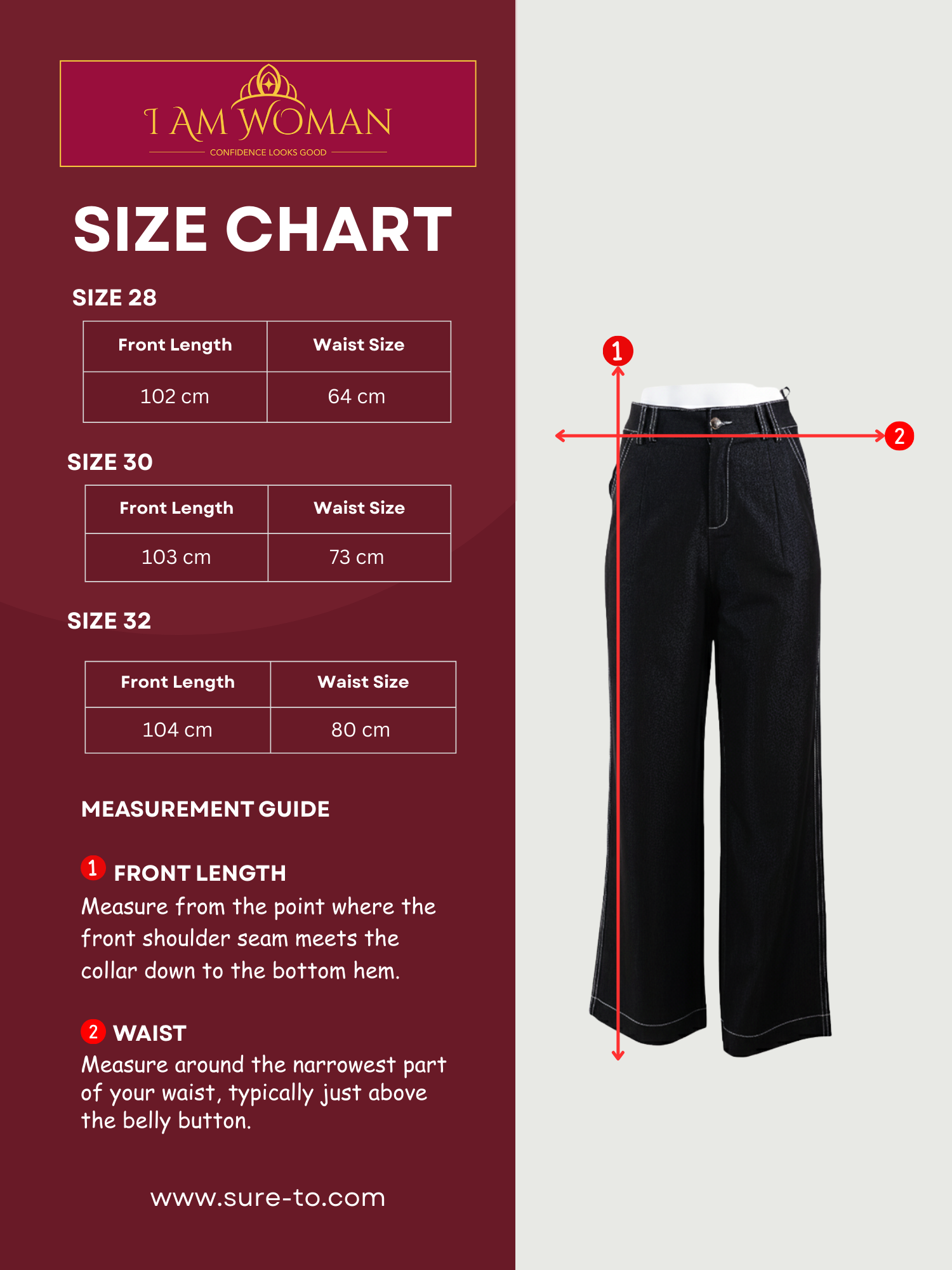 I Am Woman Black Denim Wide Leg Pants High-Waisted