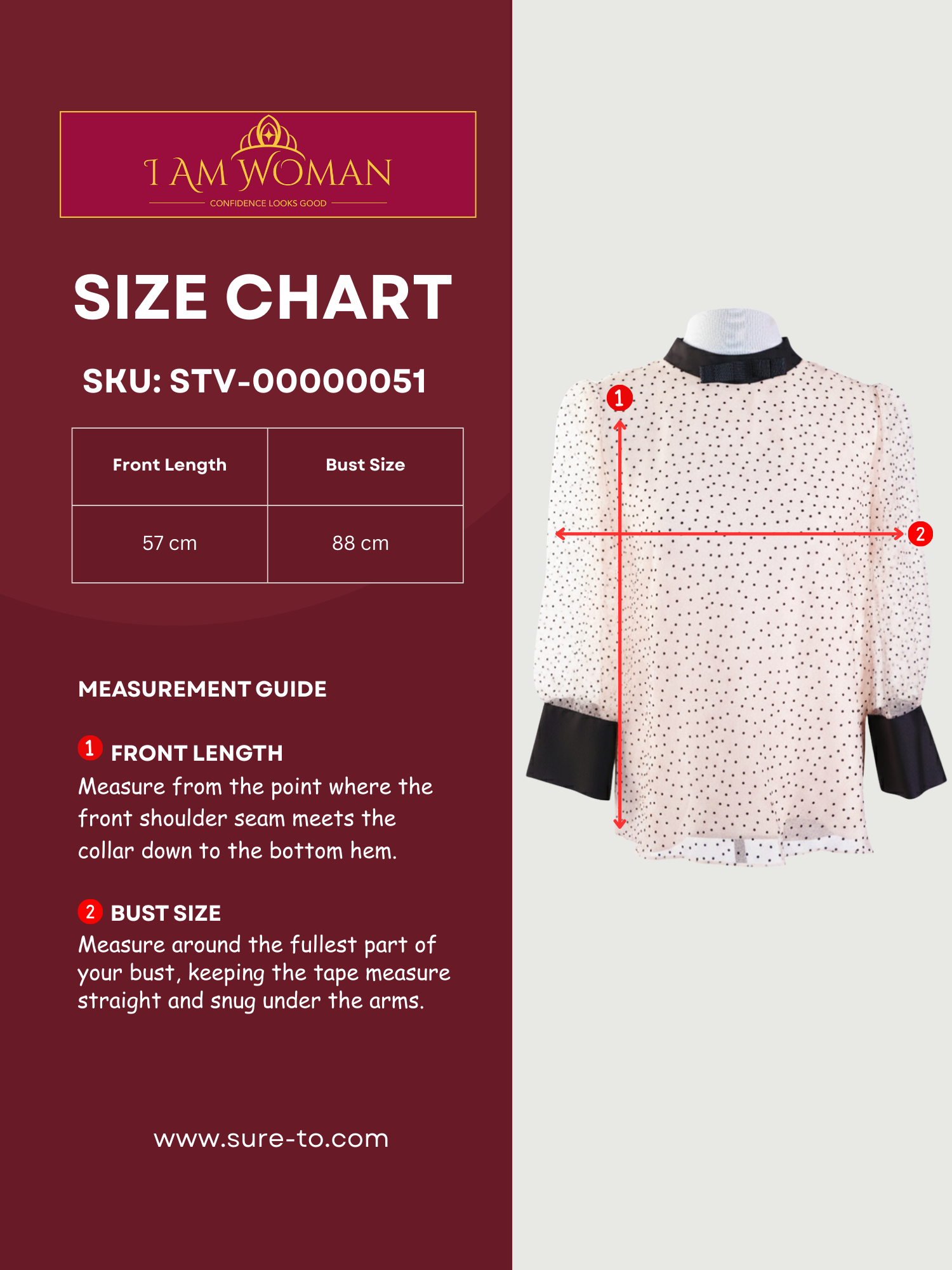 I Am Woman Light Beige Polka Dot Blouse with Black Bow