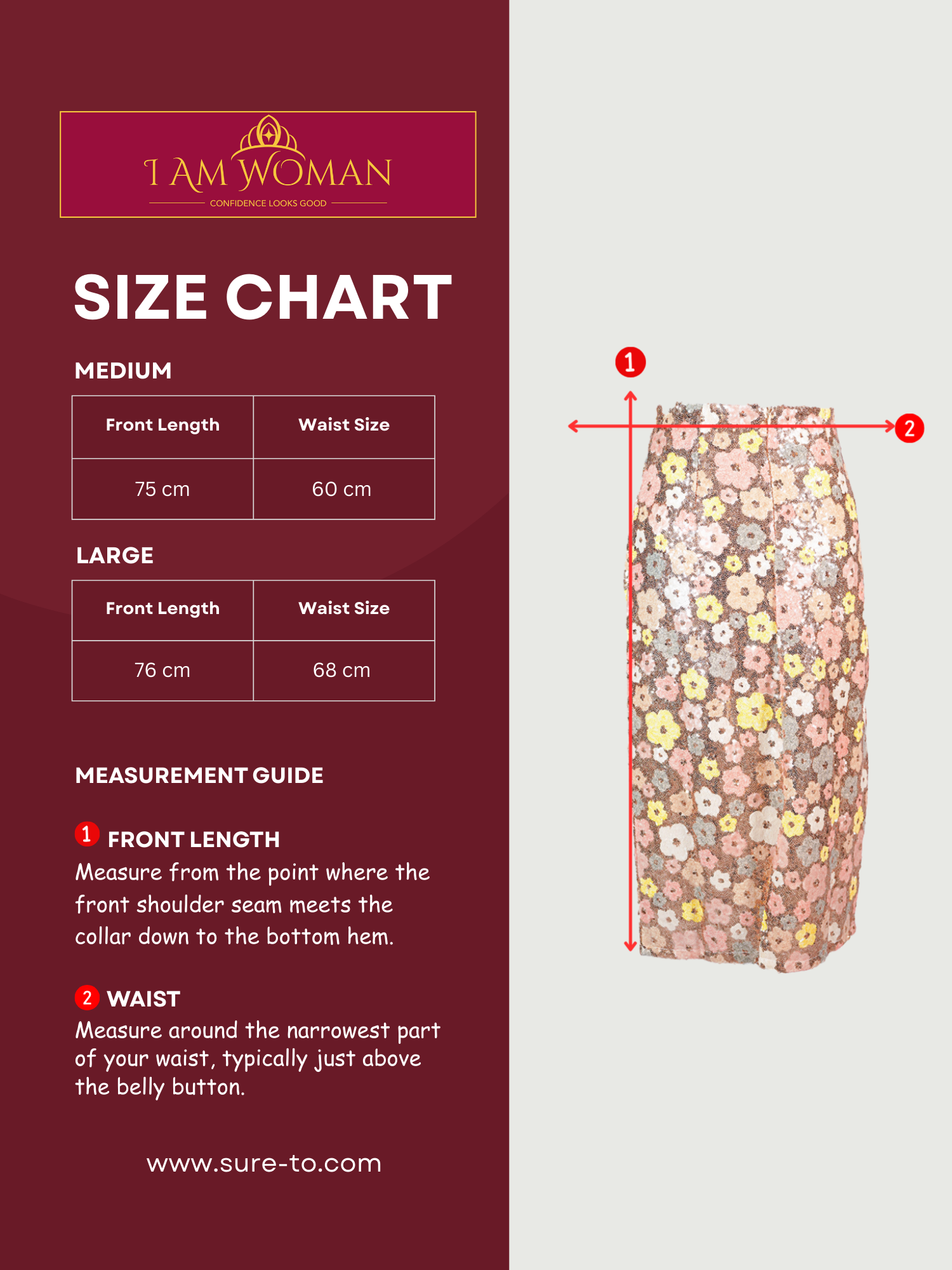 I Am Woman Multicolor Sequin Floral Pattern Pencil Skirt