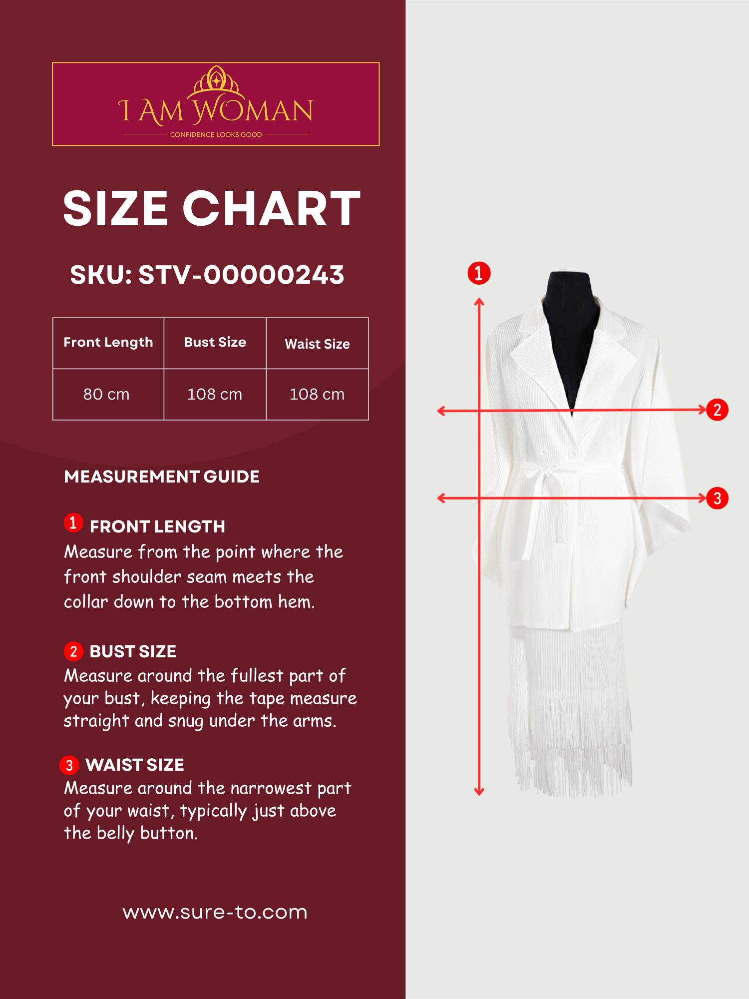 I Am Woman Ivory White Pleated Kimono Sleeve Belted Dress