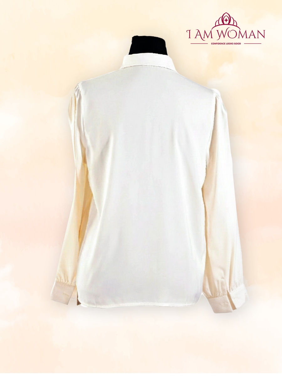 Off-White, Long Sleeve Blouse with Collar Medium