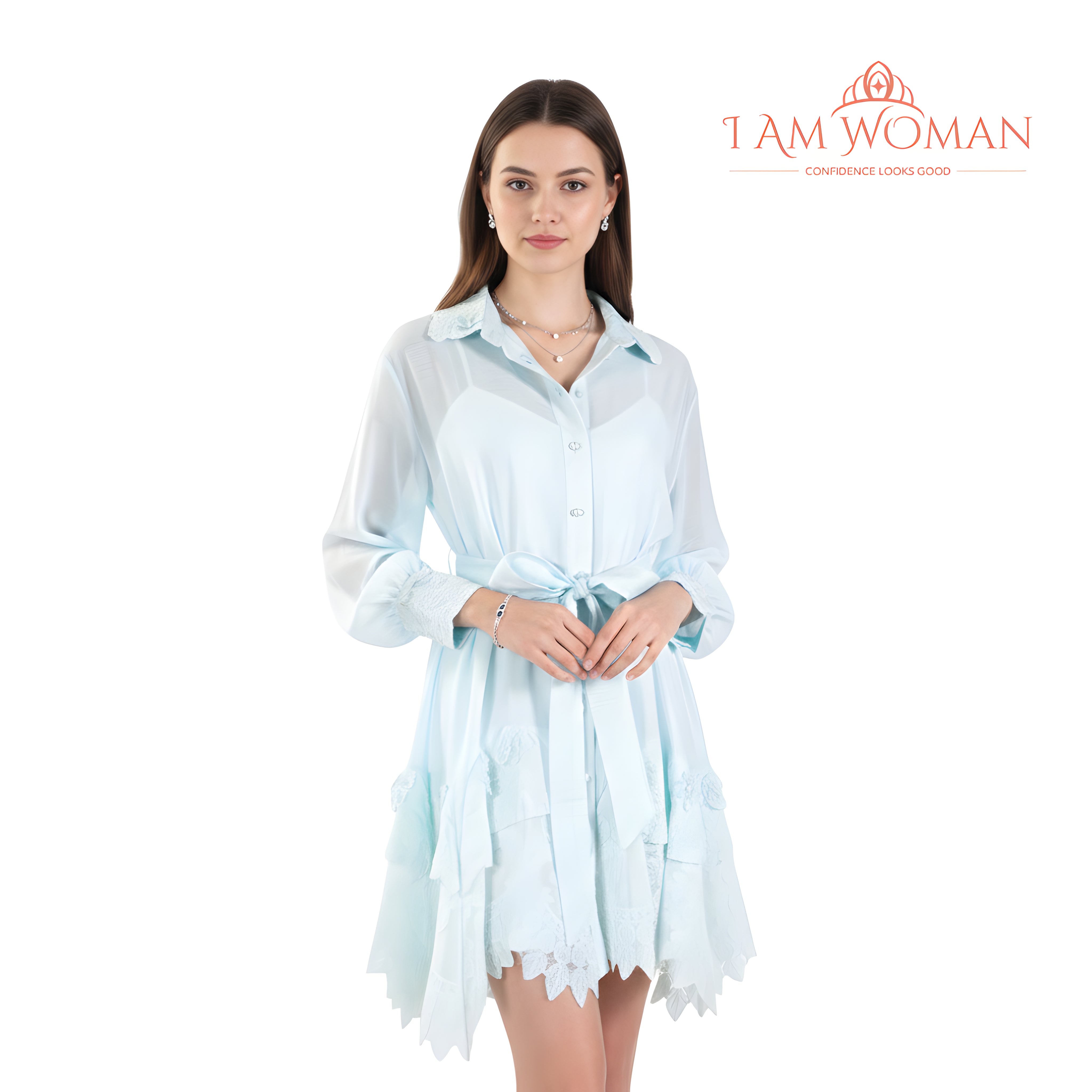 I Am Woman Mint Green Embroid Barong Type Dress