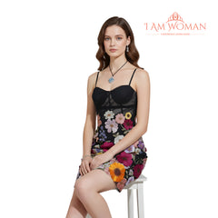 I Am Woman Floral Embroidered Mini Dress