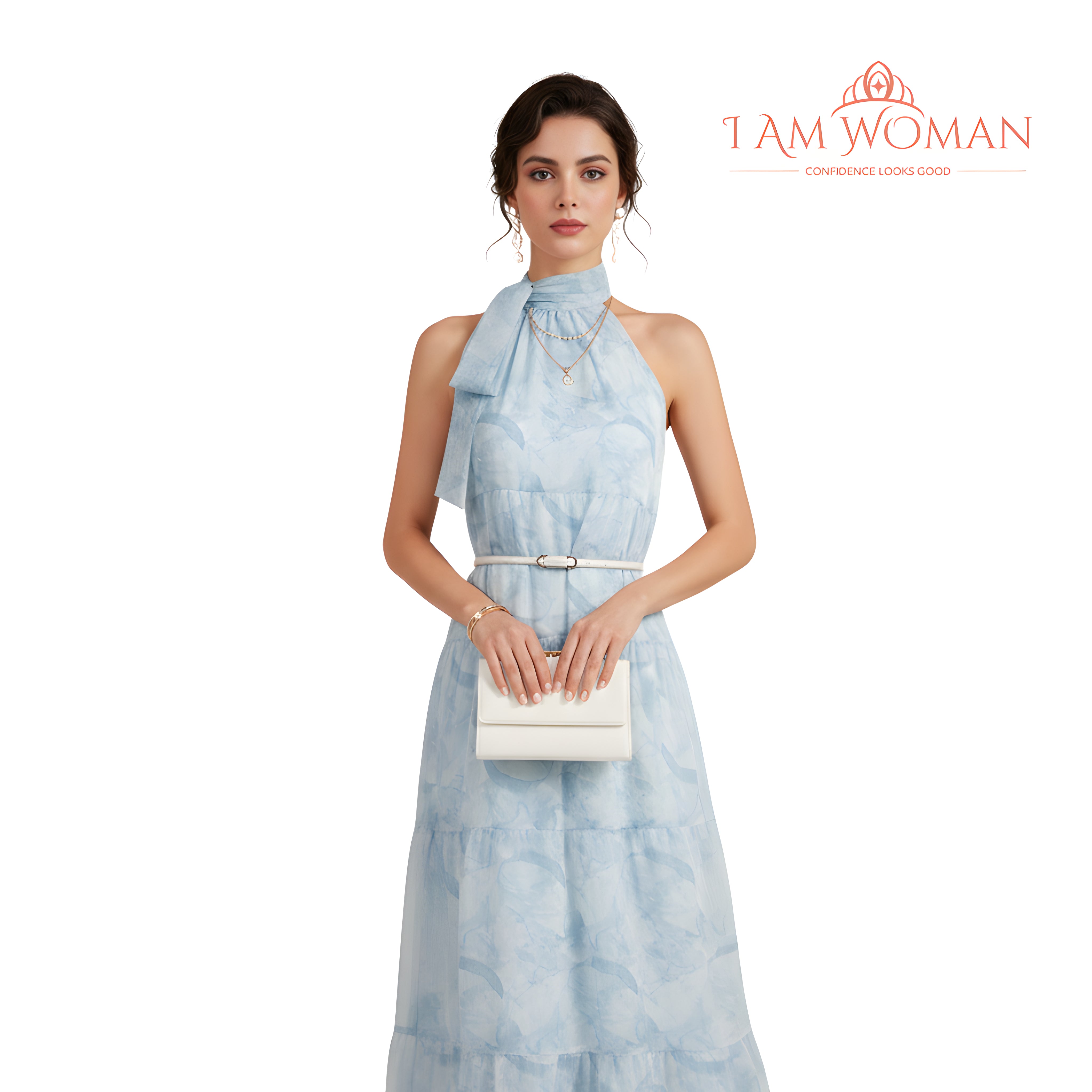 Light Blue Tiered Maxi Dress