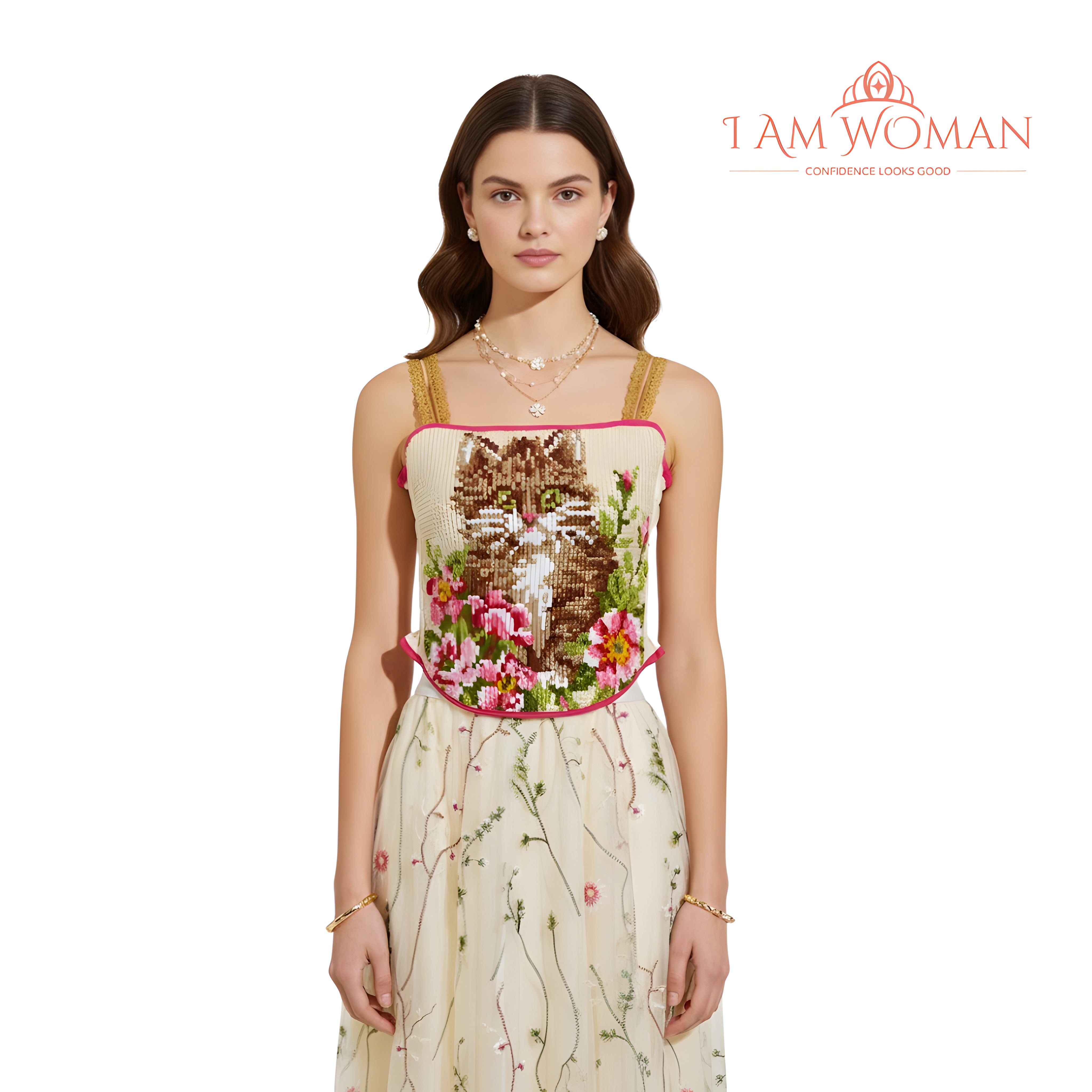 I Am Woman Kitten Tapestry Top