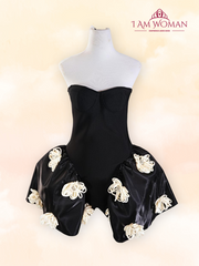 Black Embellished Mini-Dress