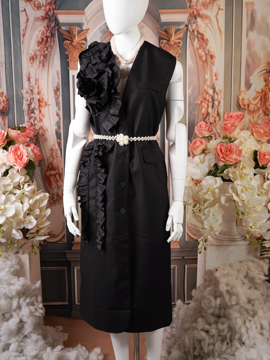 Black Cocktail Long Dress