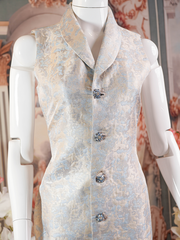 Silver White Sleeveless Sheath Dress