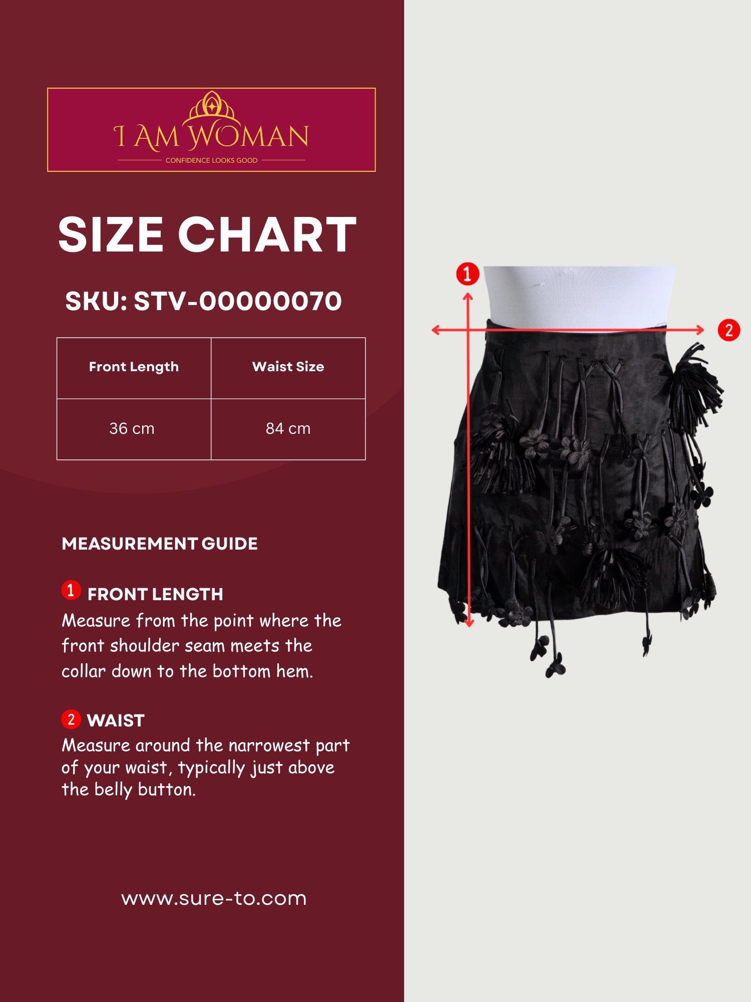I Am Woman Black Textured Tassel Floral Mini Skirt