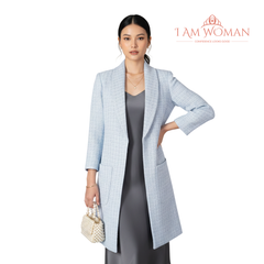 I Am Woman Powdered Blue Tweed Blazer