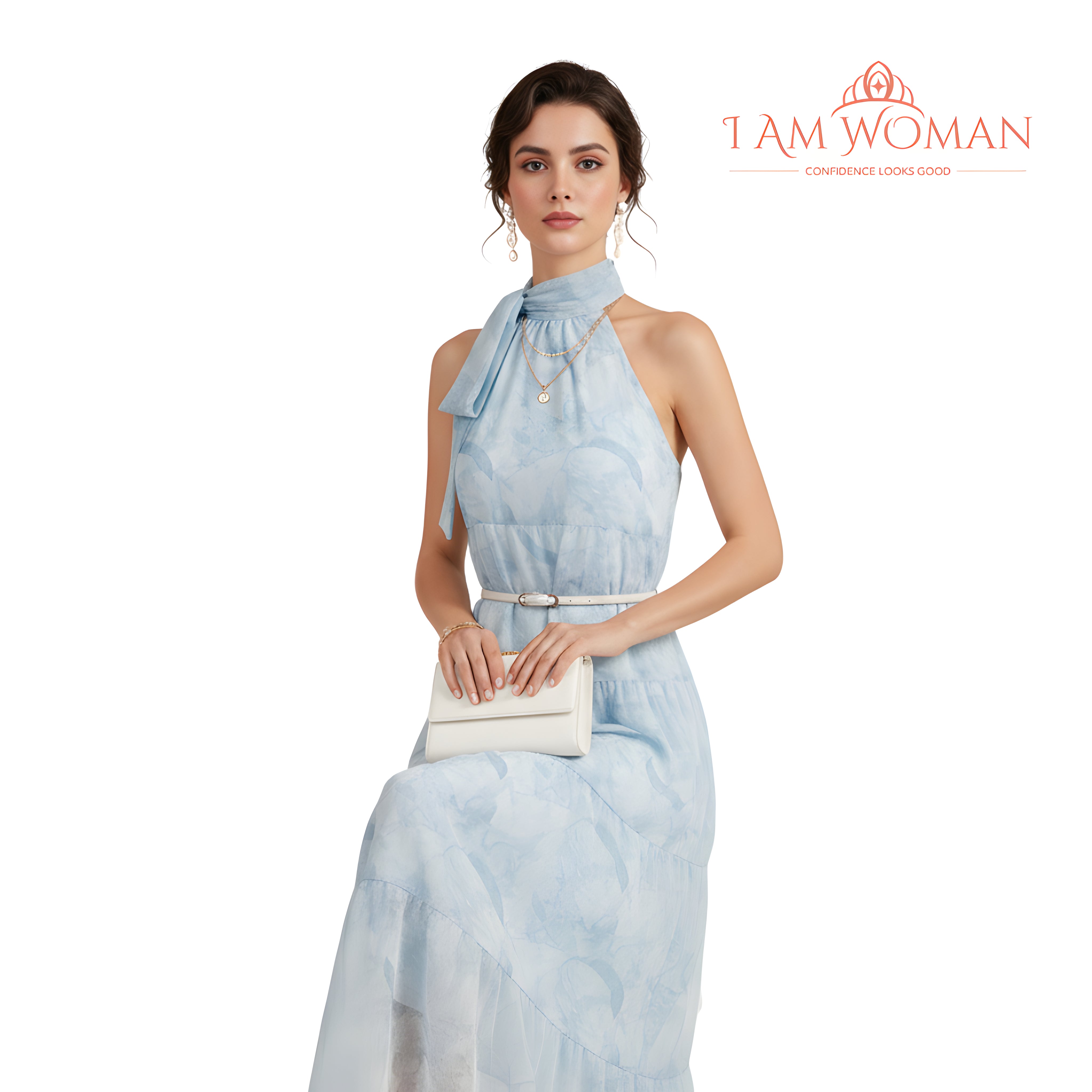 Light Blue Tiered Maxi Dress