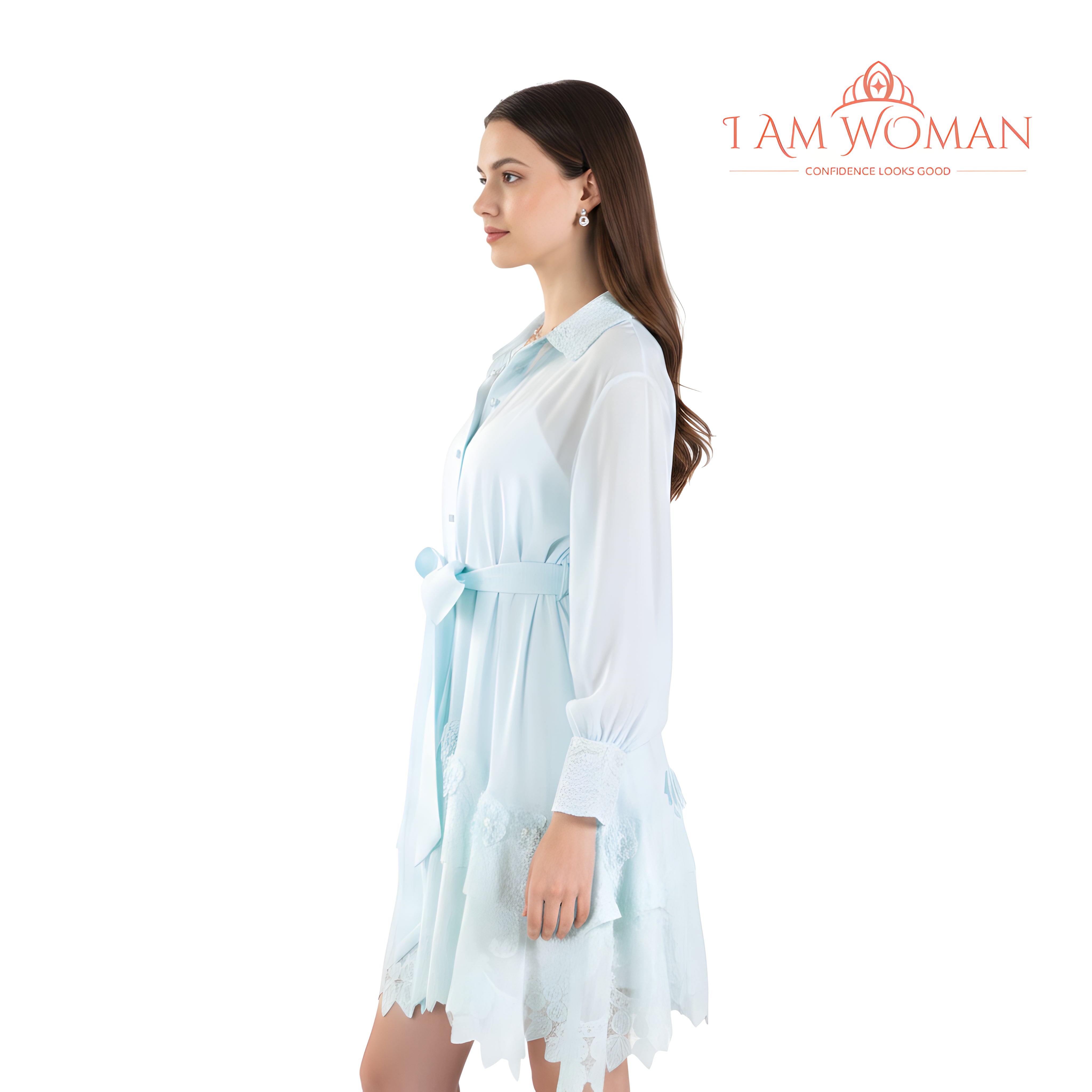 I Am Woman Mint Green Embroid Barong Type Dress