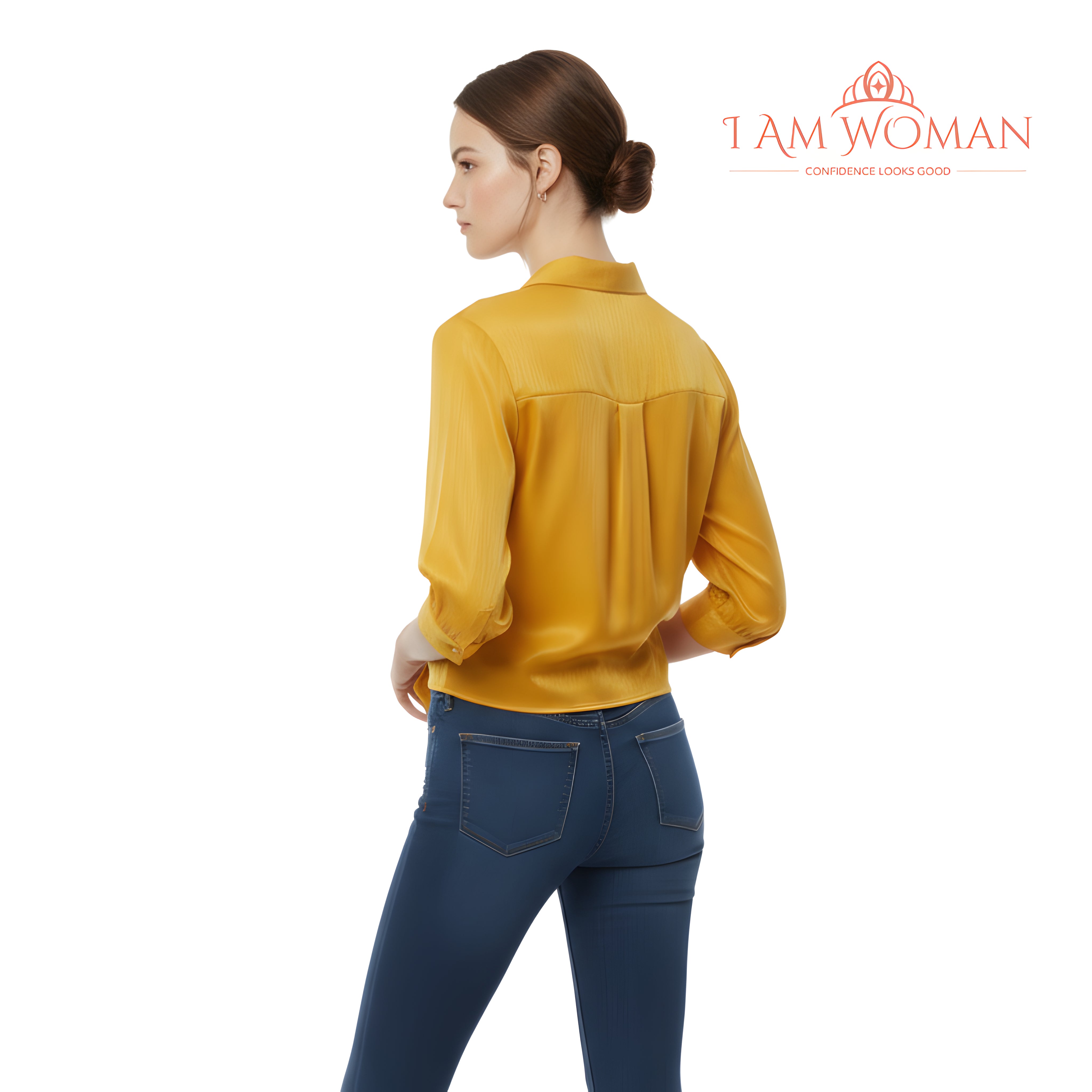 I Am Woman Mustard Yellow Knotted Blouse