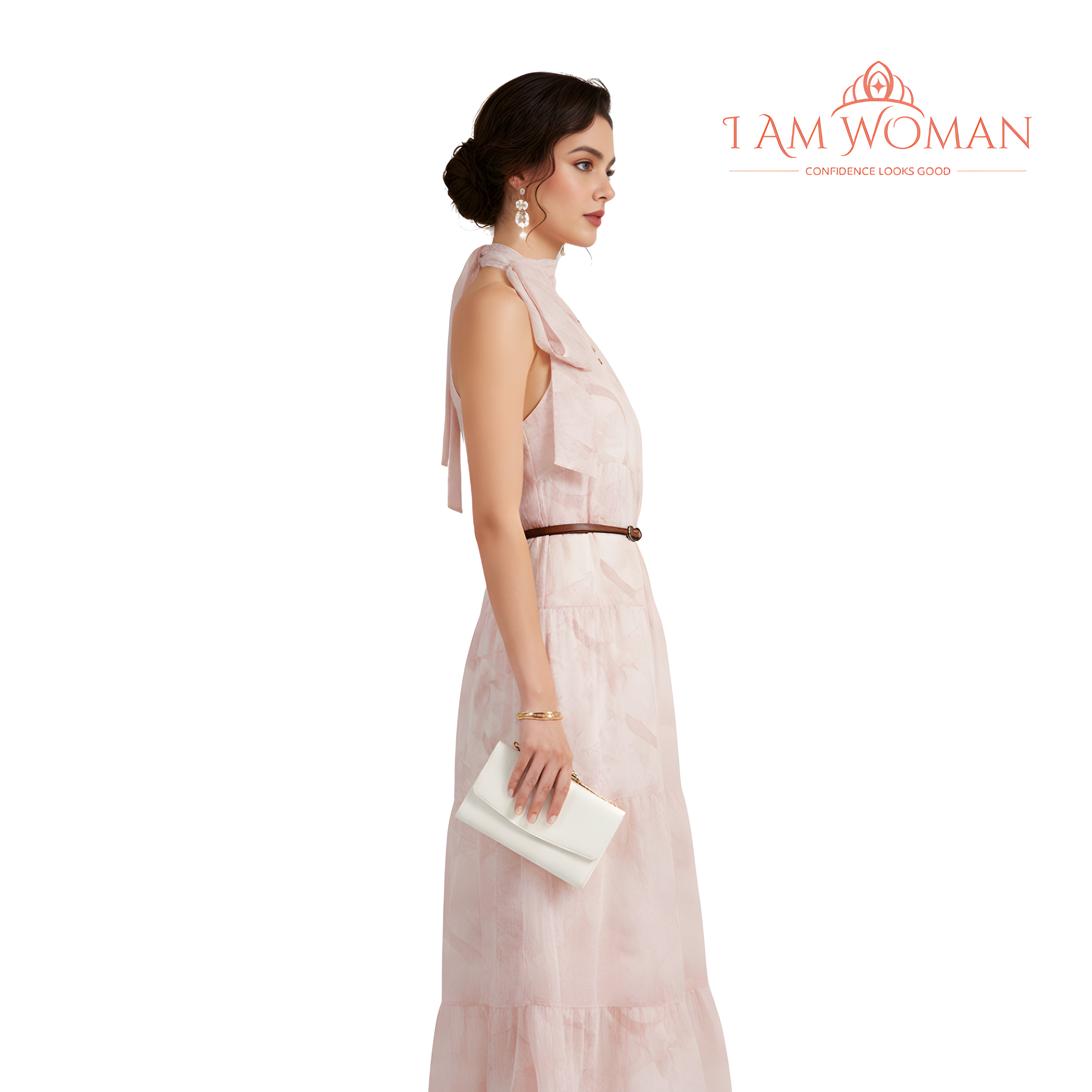 I Am Woman Pink Tiered Maxi Dress