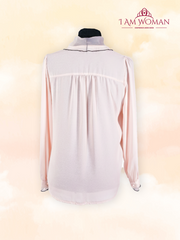 Light Pink Blouse With Black Liner Design
