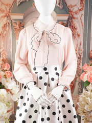 Light Pink Blouse With Black Liner Design