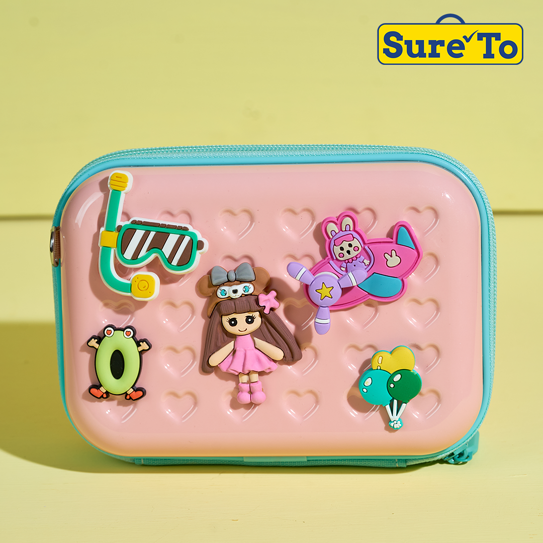 Sureto Mini Pouch with 2 pieces Jibbitz and Sling Light Pink