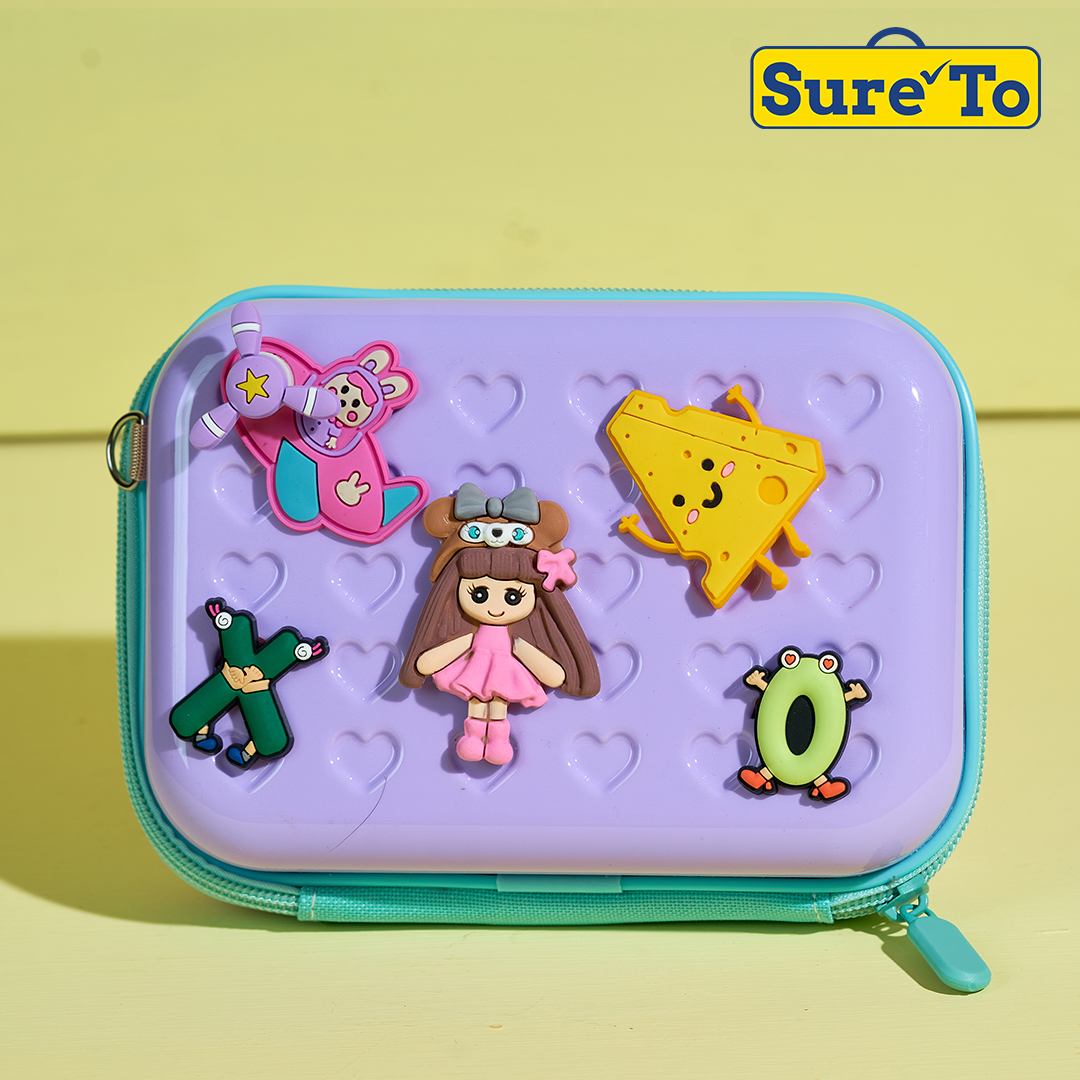 Sureto Mini Pouch with 2 pieces Jibbitz and Sling Plain Lavander