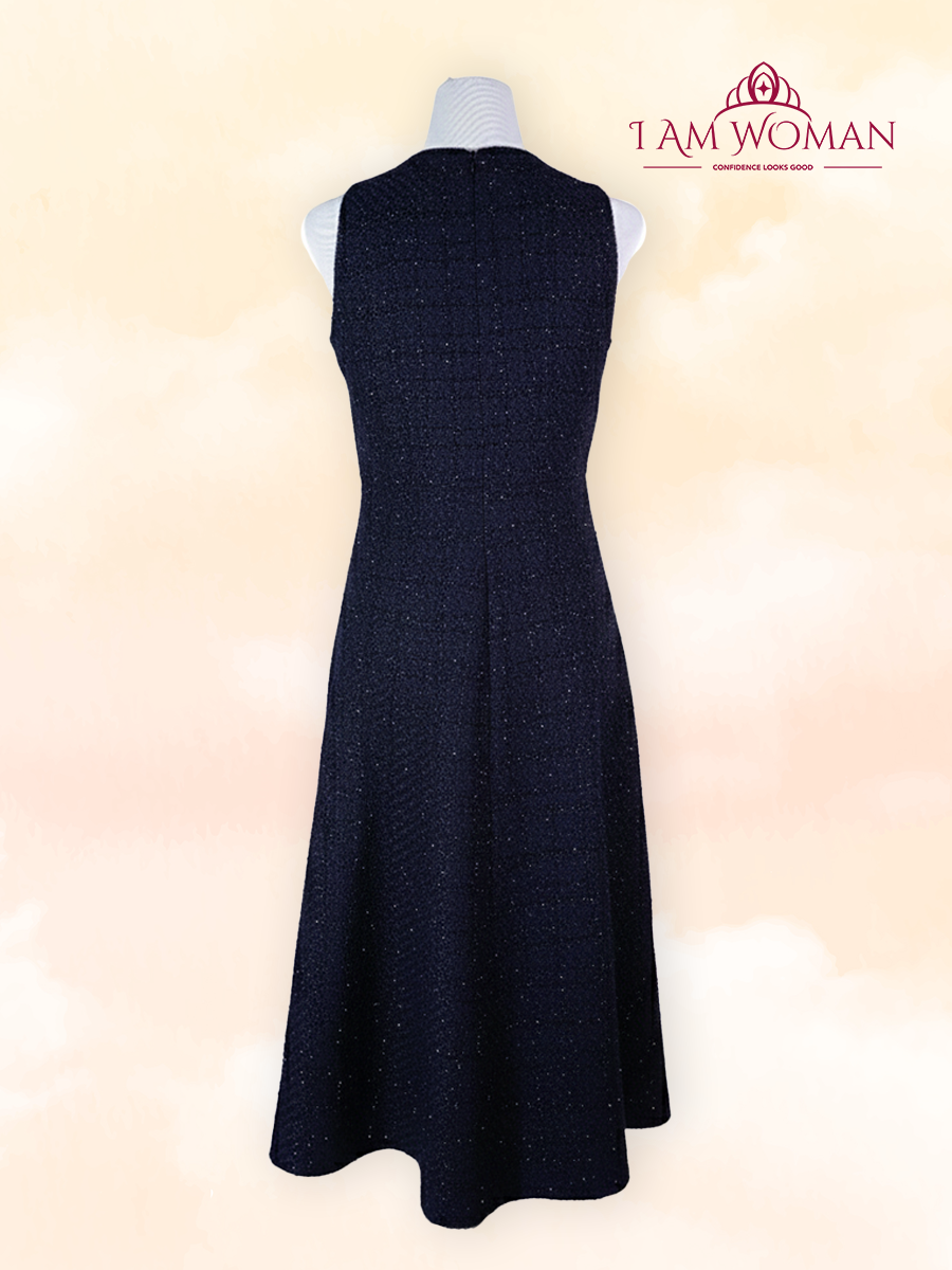 Navy Blue Shimmer Long Dress