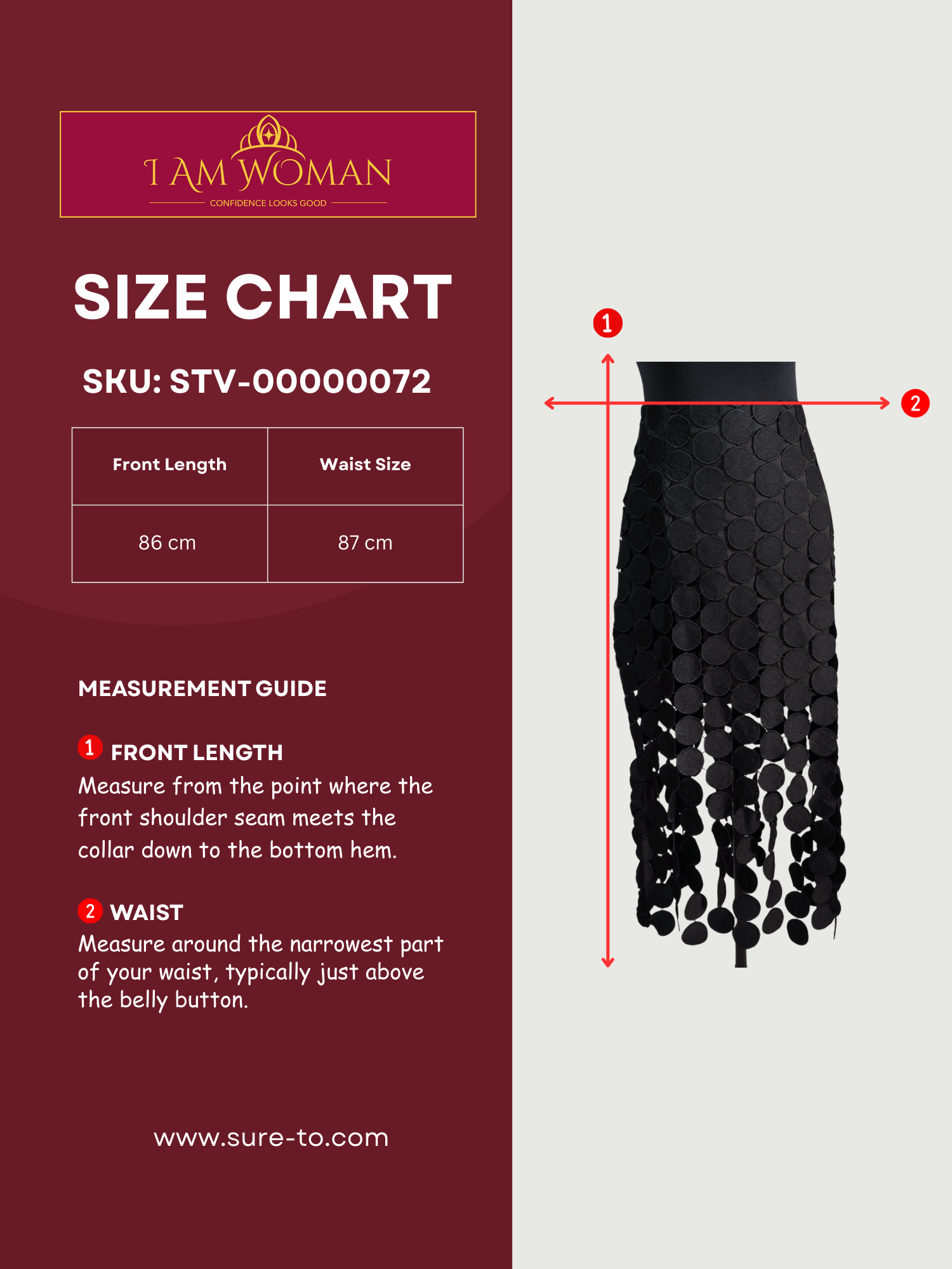 Black Circle Embellished Skirt