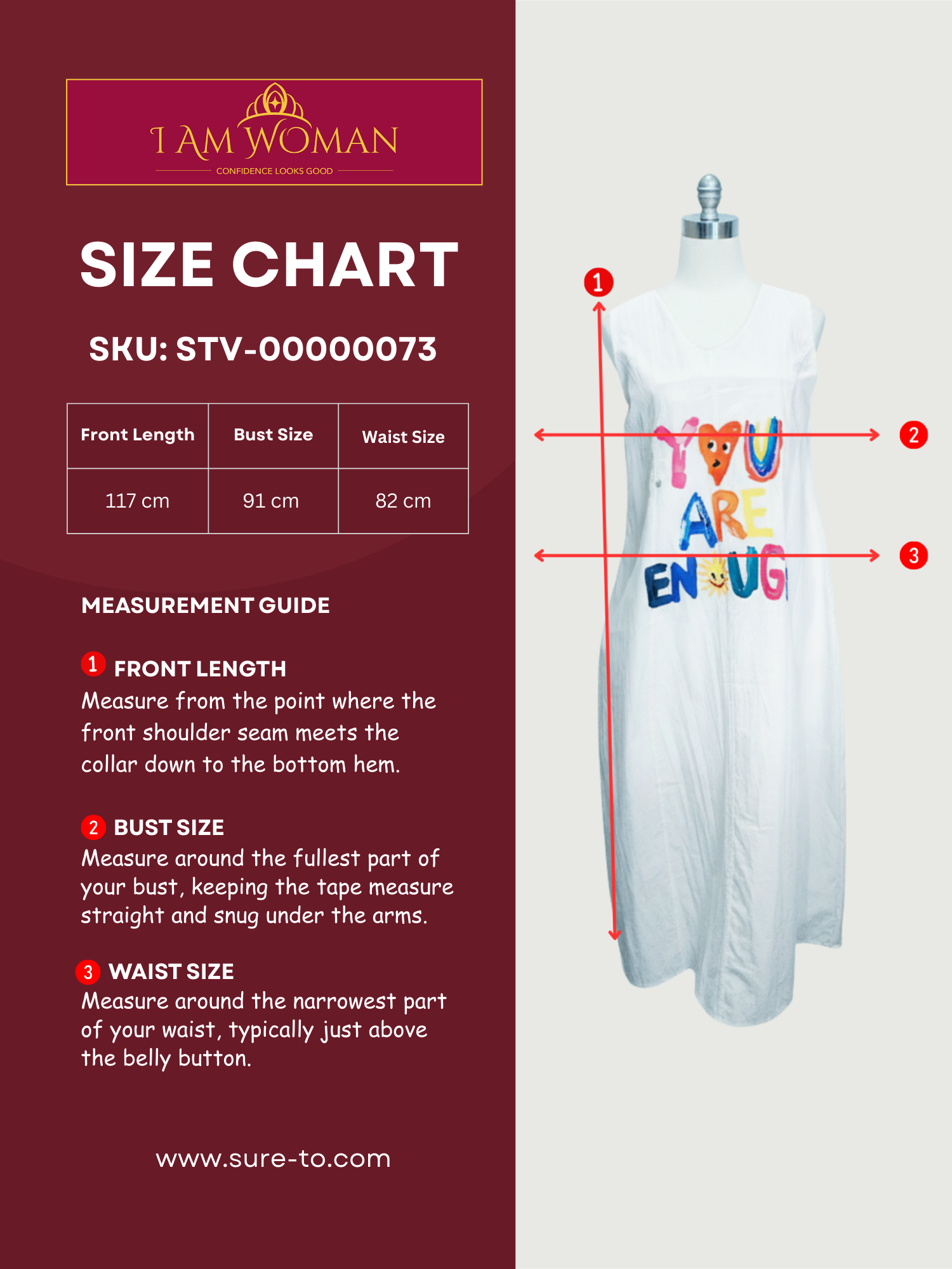 I Am Woman Off White "You Are Enough" Maxi Dress