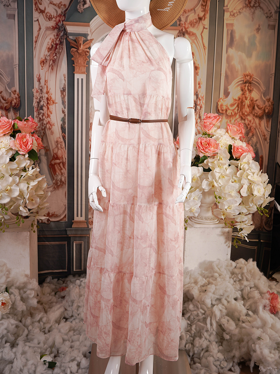 Pink Tiered Maxi Dress