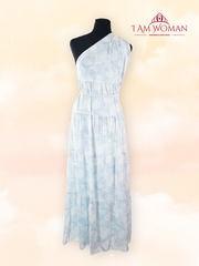 Light Blue Tiered Maxi Dress