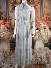 Light Blue Tiered Maxi Dress
