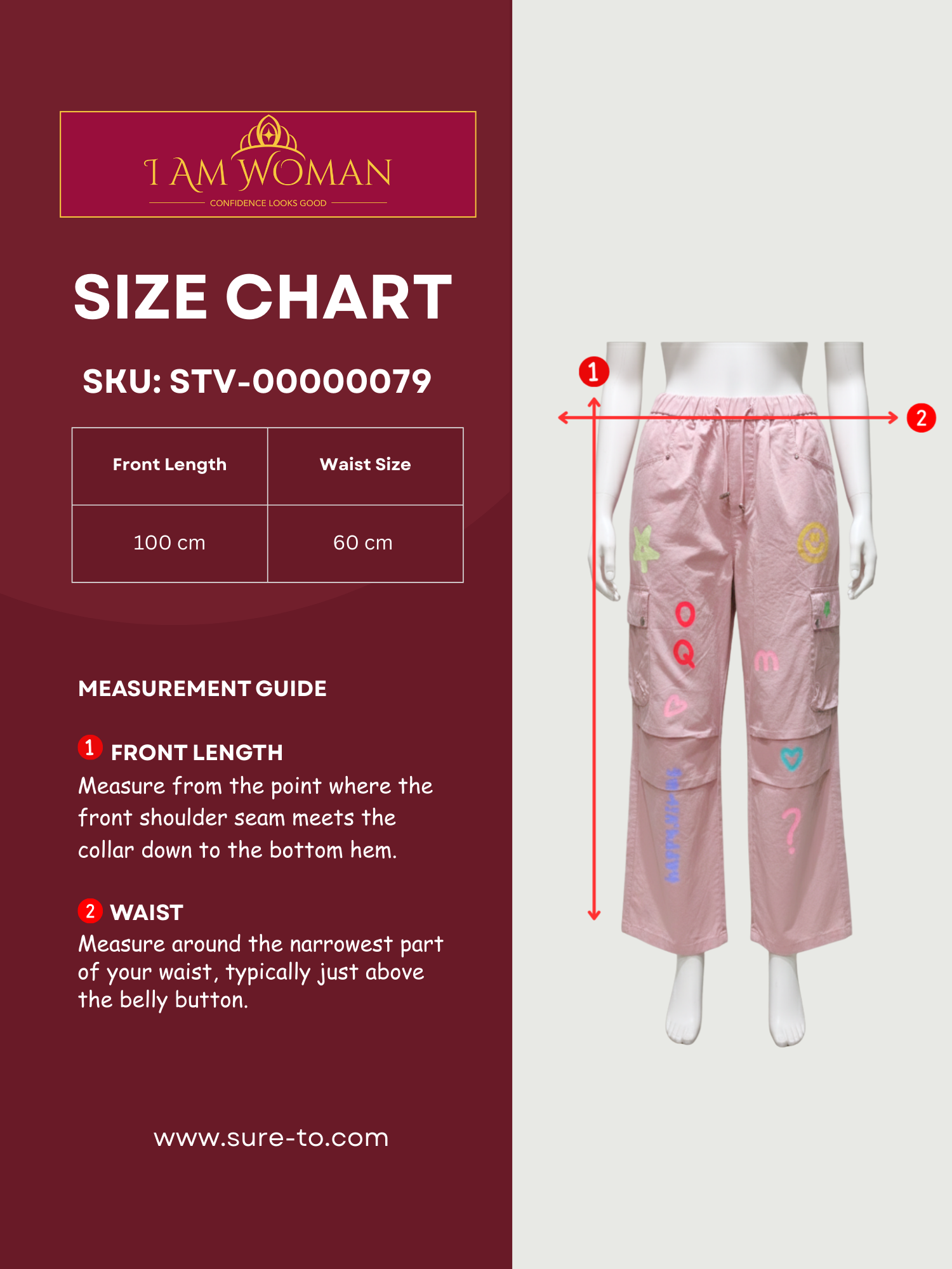 Pastel Pink Graphic Cargo Pants