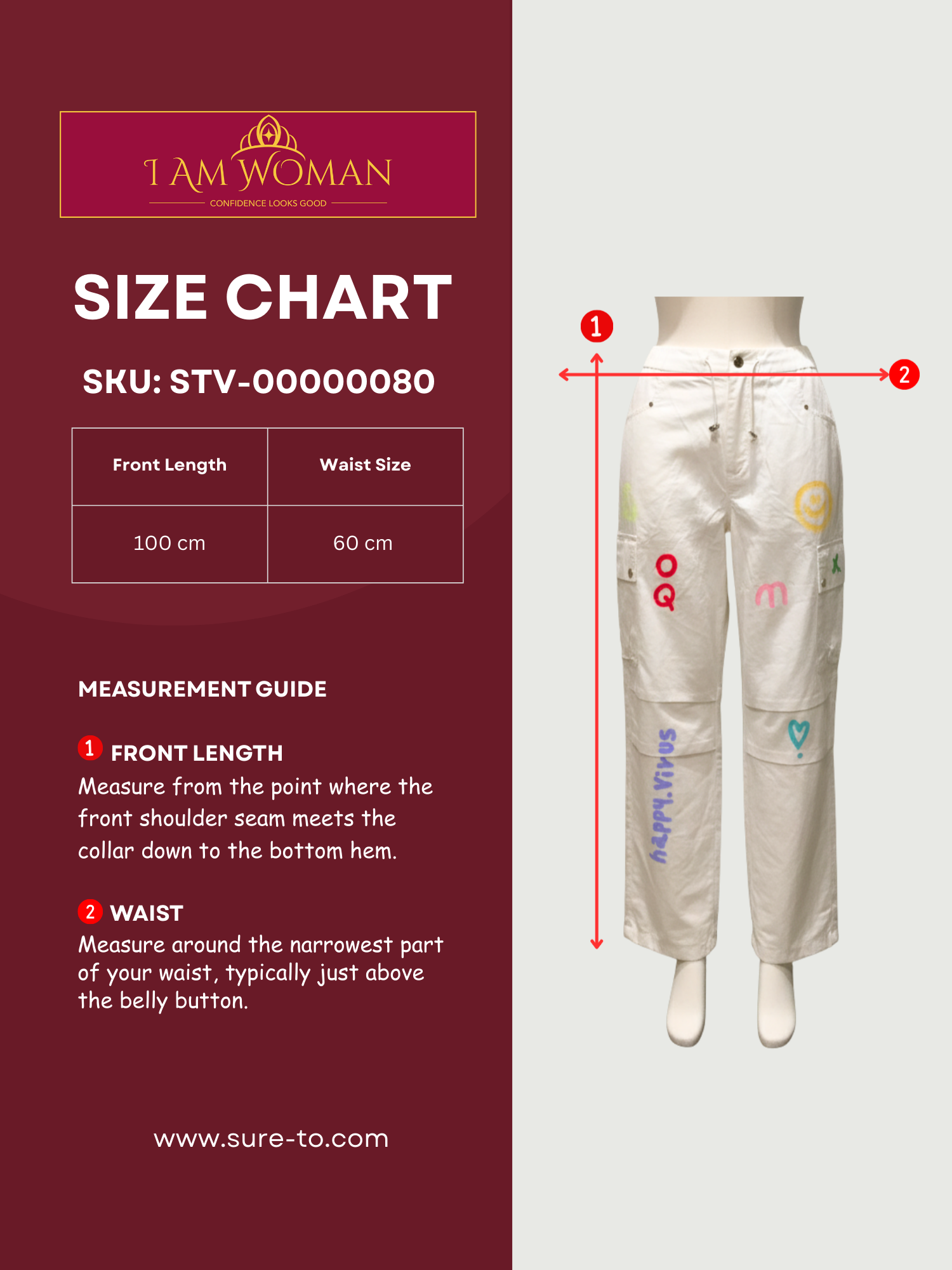 White Graphic Cargo Pants