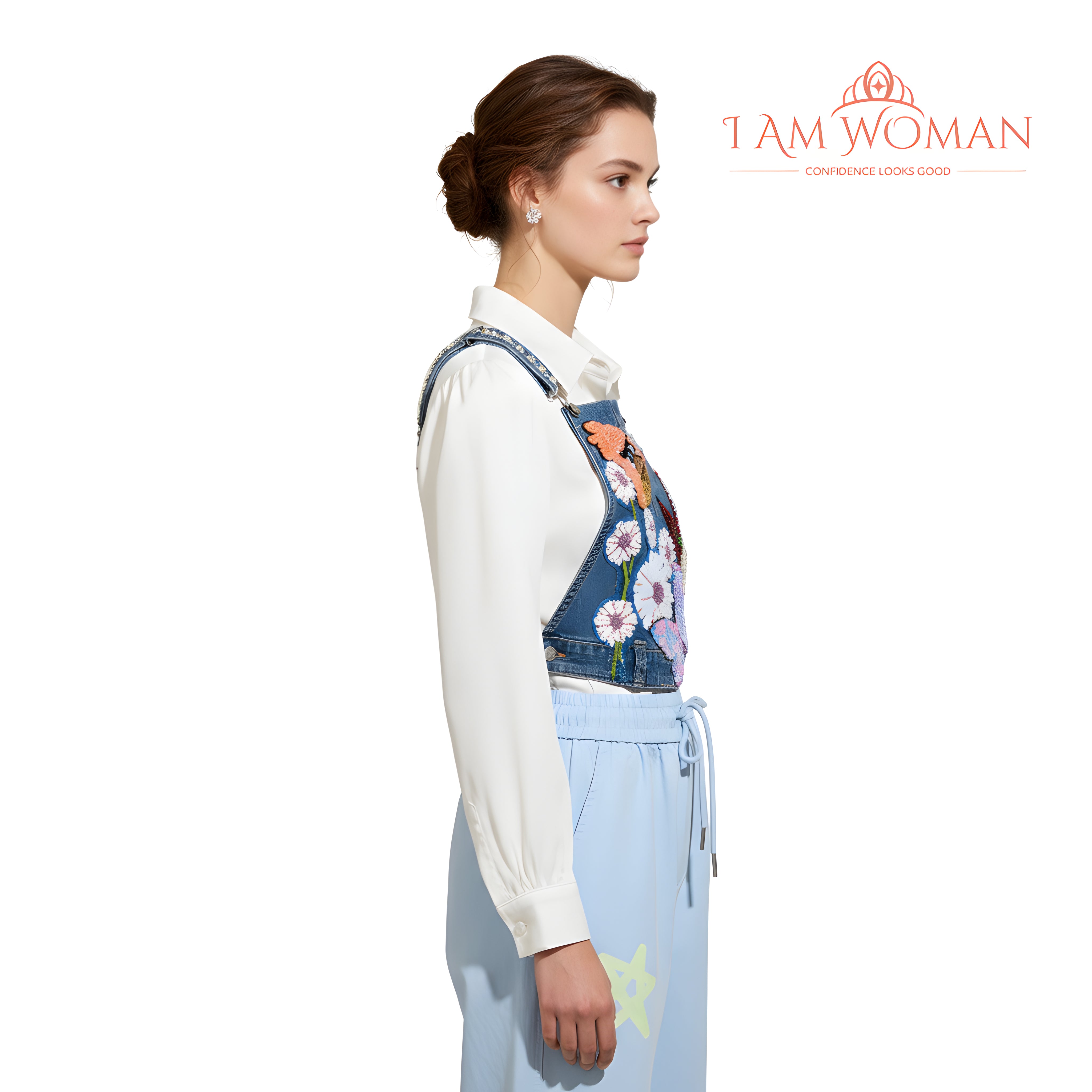 I Am Woman Multi Colored Floral Maong Tank Top